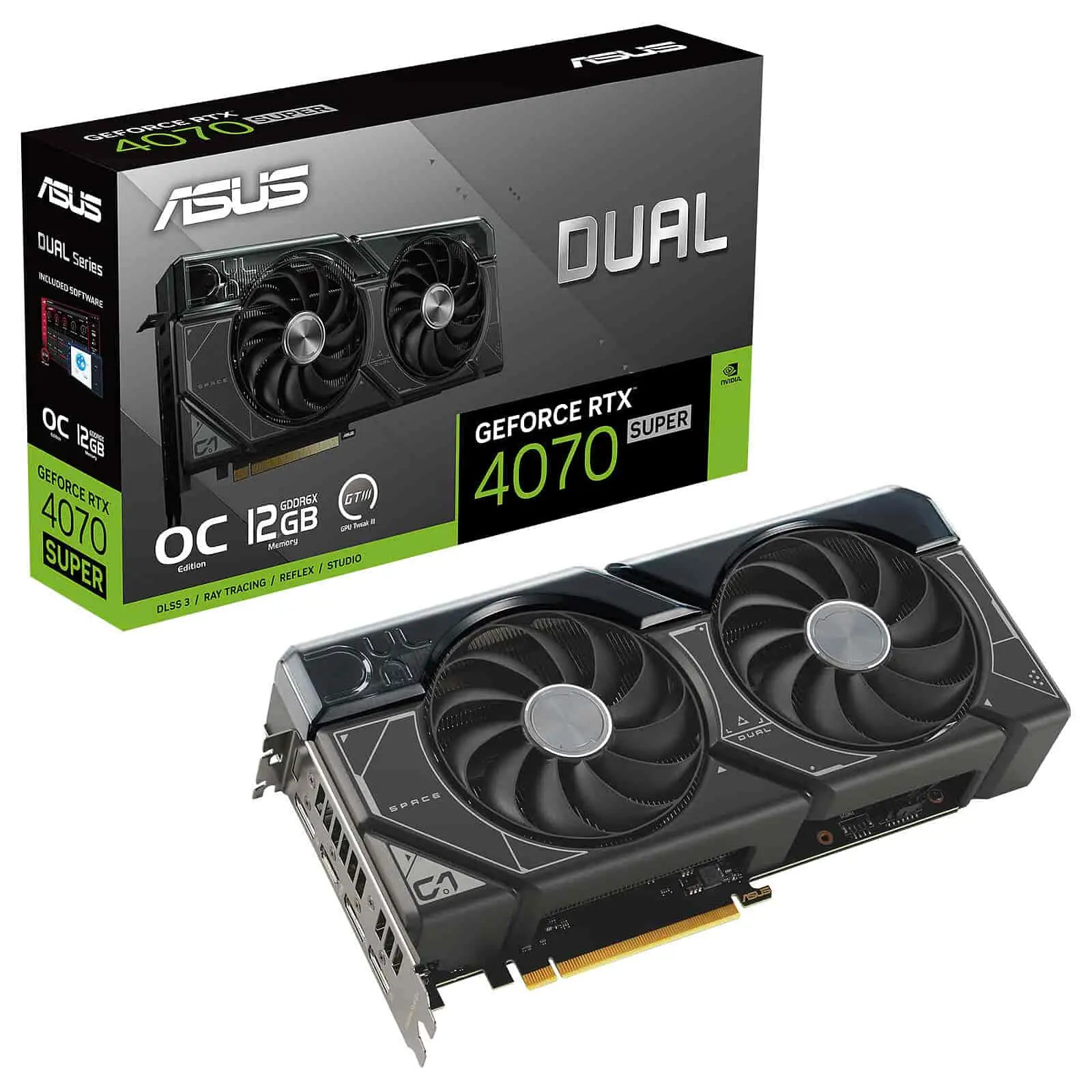 GPU RTX 4070 SUPER 12GB ASUS DUAL BLACK - Gaming DZ Informatique Store