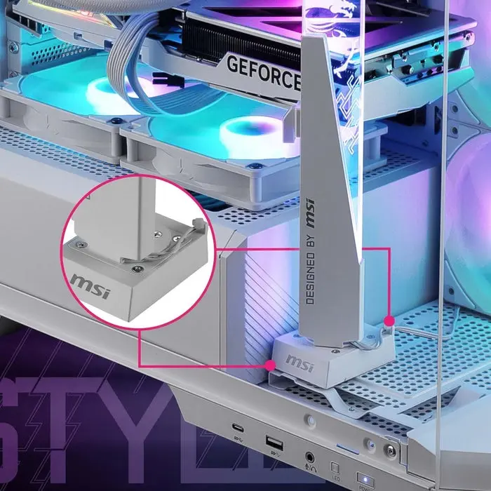 SUPPORT GPU MPG GRAPHICS CARD STAND ARGB WHITE - Gaming DZ Informatique ...